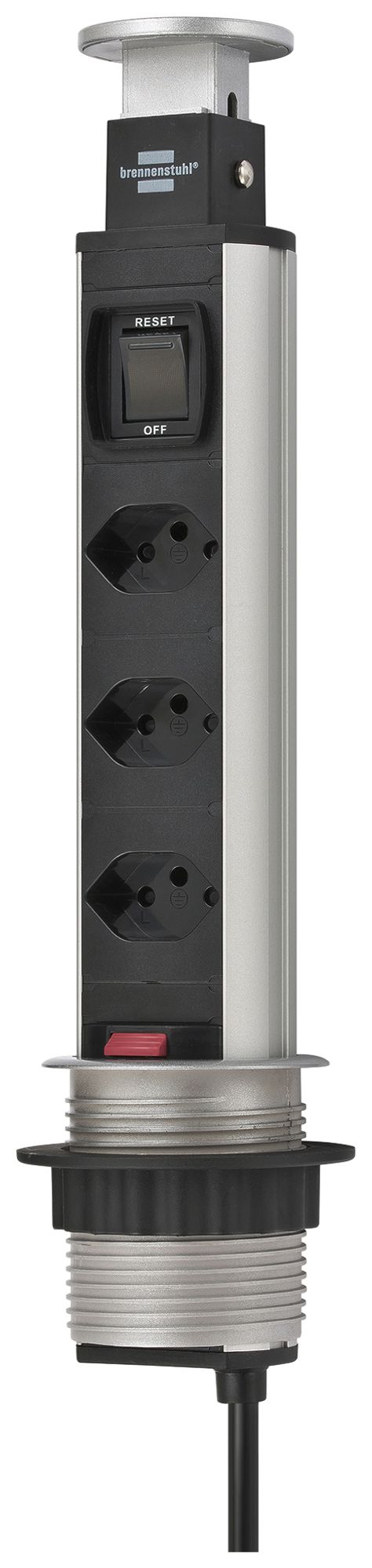 Prise multiple de table Brennenstuhl Tower Power incorporé I/O 3×T13 250V no/al