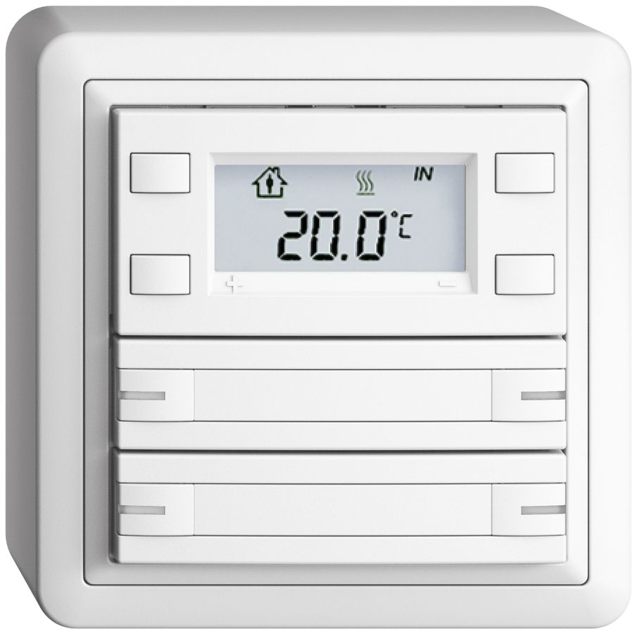 Poussoir RTH AP KNX 4× EDIZIOdue FX blanc, avec pap.+LED RGB