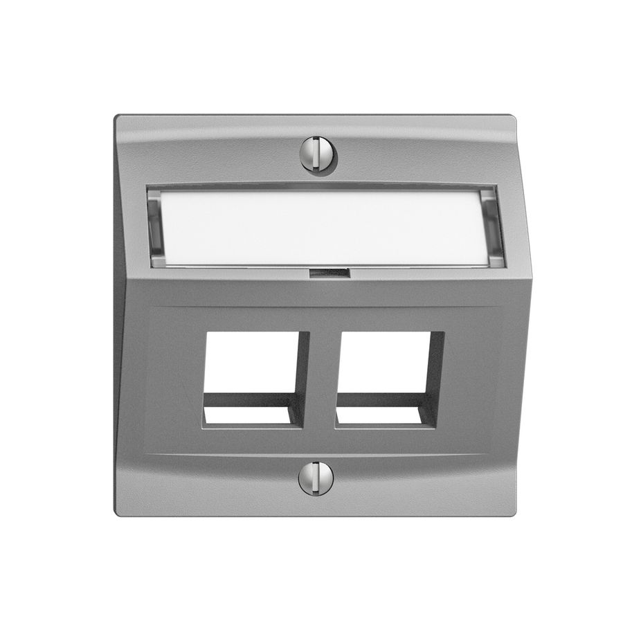 Kit de montage Edue F, avec capot de sortie oblique, pour 2×Keystone, silver