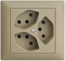 EB-Steckdose EDIZIOdue 3×T13 3×S sand