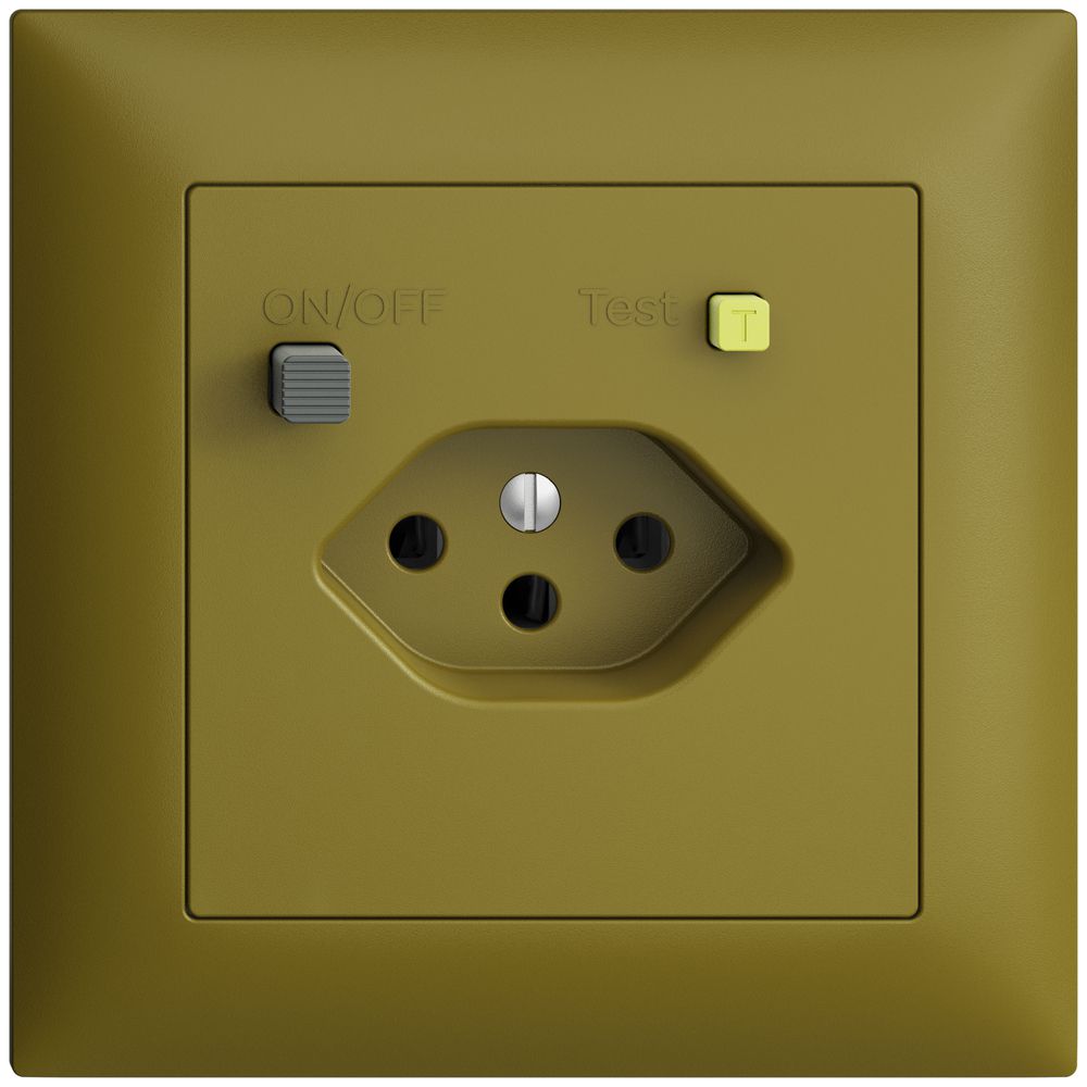 Prise ENC EDIZIOdue T13 FI 30mA FMI, olive