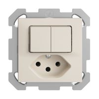 Combinazione INC 2×A-R/1P+T13 EDIZIOdue crema