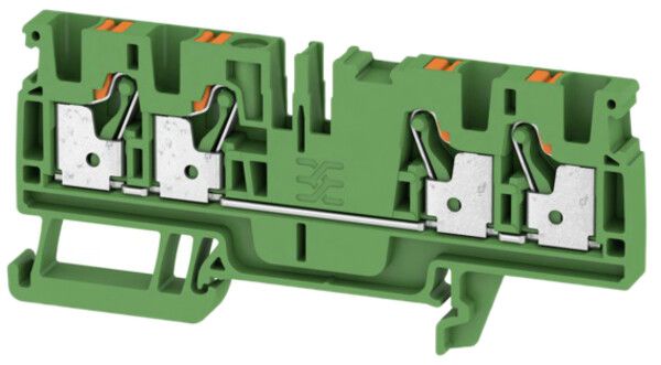 Borne de passage Weidmüller A4C PUSH IN 4mm² 4 connex.TS35 vert