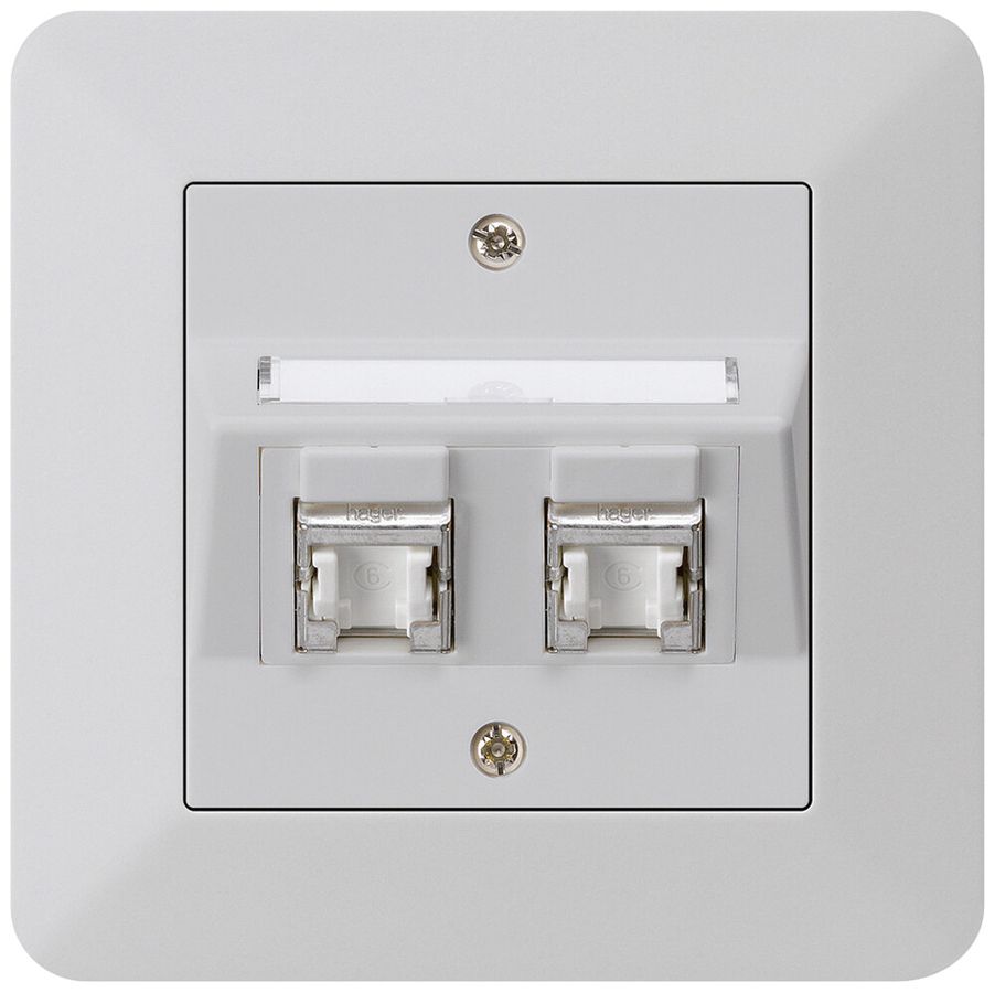 UP-Montage-Set kallysto.trend C Kat.6 2RJ45/s hellgrau