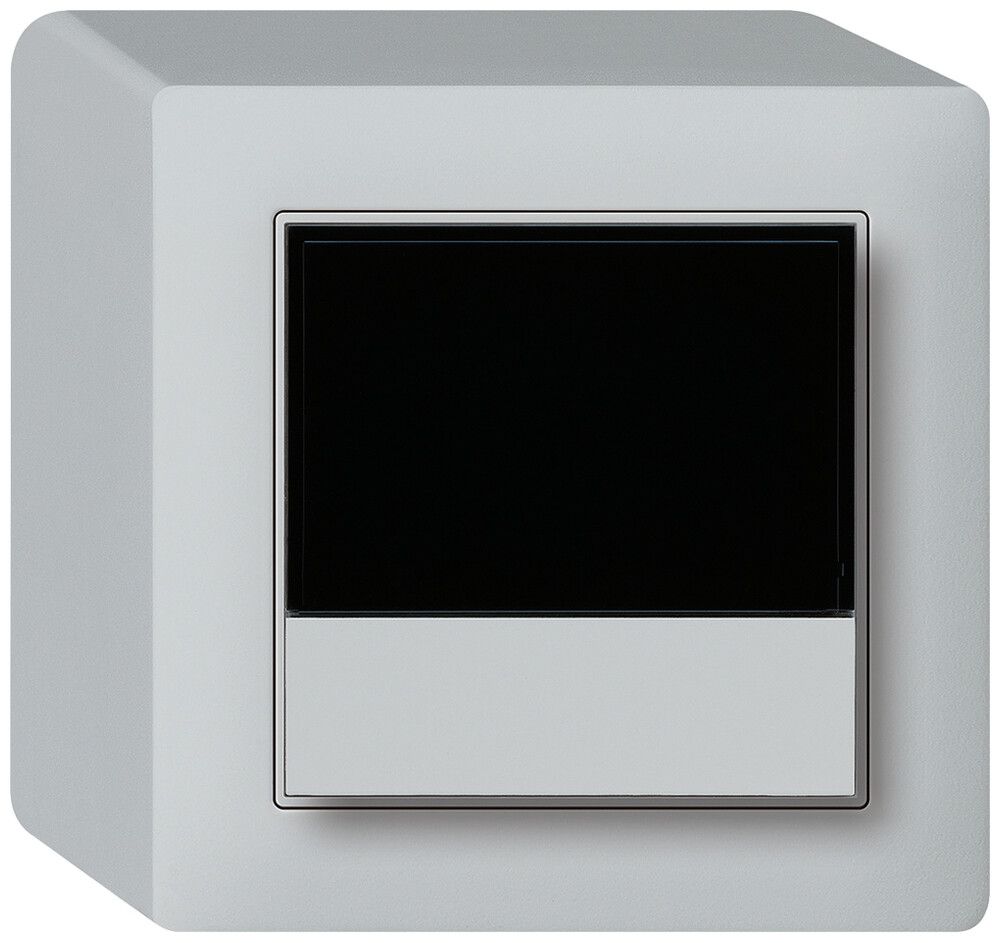 Termostato ambiente AP kallysto grigio chiaro KNX s/e-link con tasto