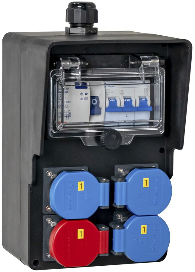 Stromverteiler DEM DB33744 40A 1×LS 1×FI 3×T23 1×T25