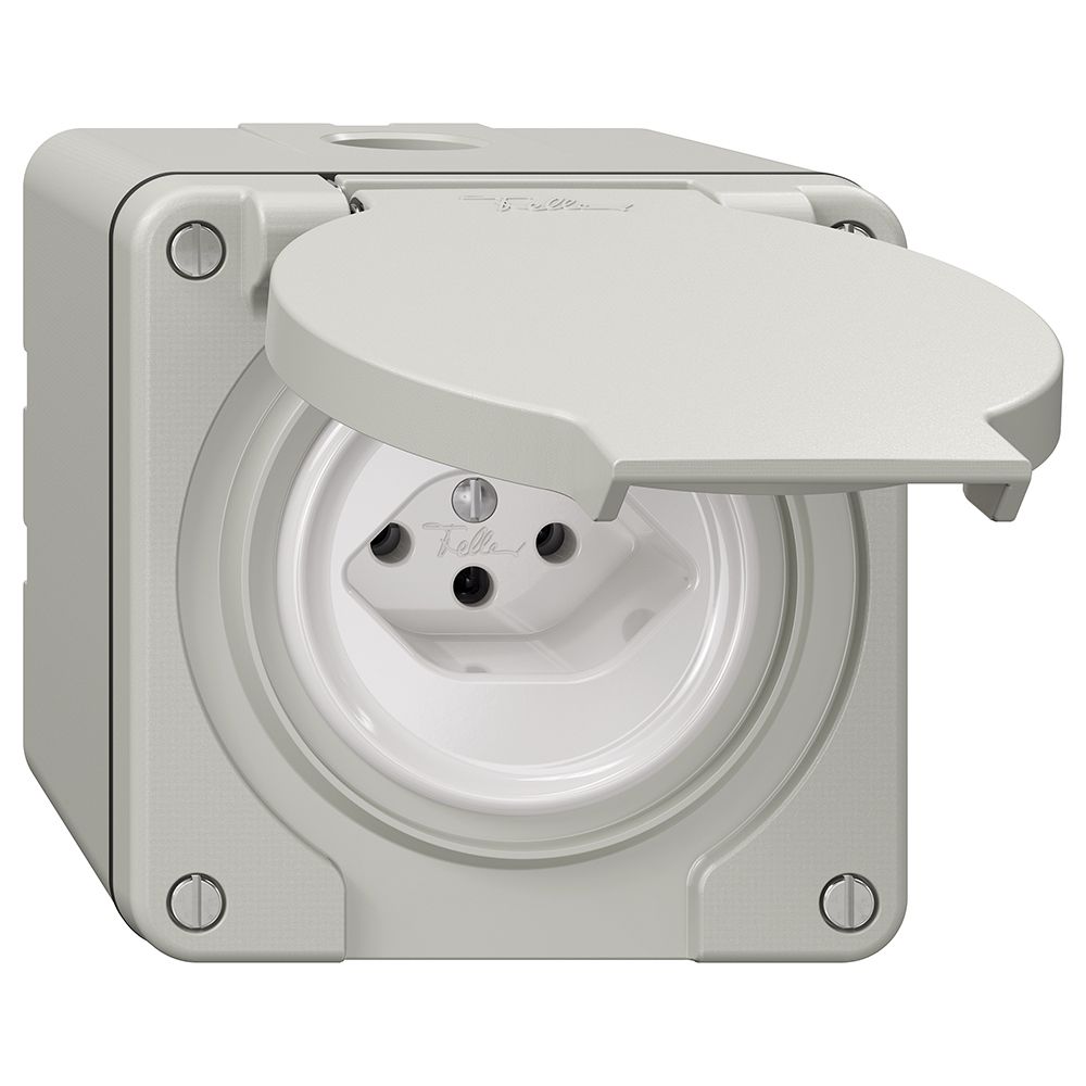 Presa NAP NEVO, 1×T13, IP21, grigio chiaro