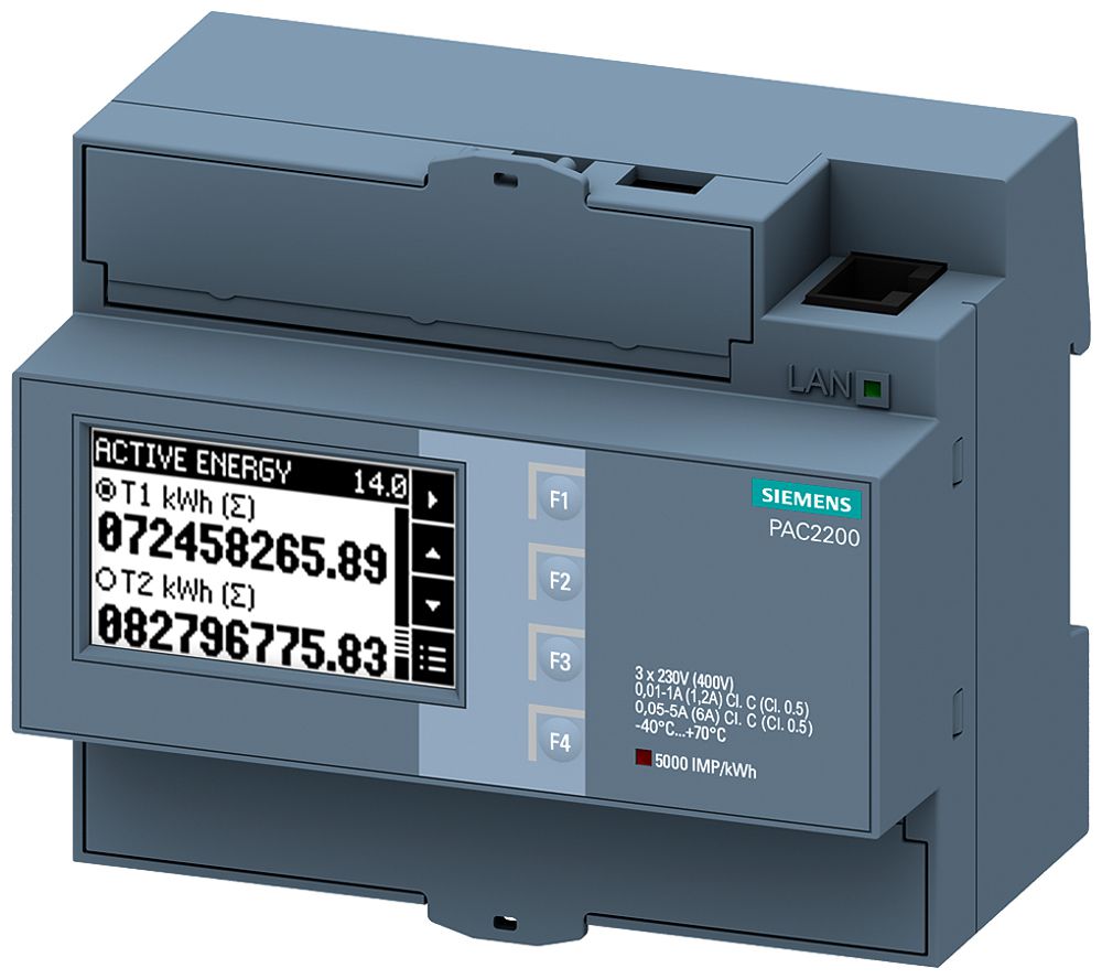 Energiemessgerät Siemens SENTRON PAC2200 5A ModbusTCP Schraubklemmen
