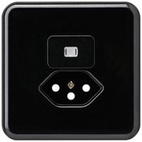 UP-Frontset basico 86×86mm schwarz mit Linse und Kinderschutz f.S3/T13 für BOMI