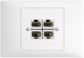 EB-Dose 4×RJ45/s 4P getr. EDIZIOdue weiss ITplus
