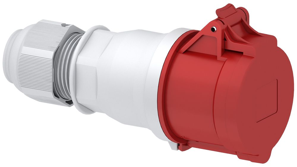 Presa mob.CEE Bals 5P 32A 400V 3h rosso IP44 nich.Quick C.