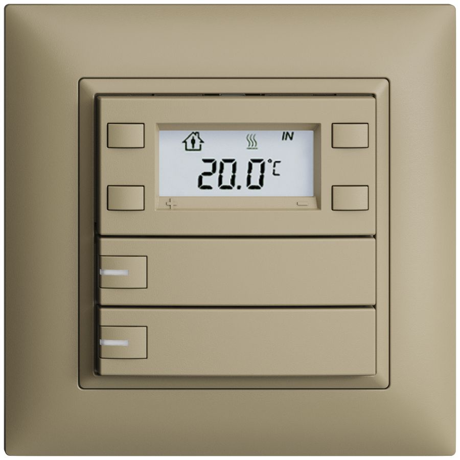 Poussoir RTH ENC KNX 2× EDIZIOdue FMI sand, avec LED RGB