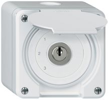 Interruttore a chiave con copertura AP robusto IP55 S5/1P bianco