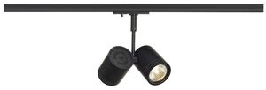 Projecteur SLV BIMA II, 2×GU10 50W avec adaptateur 1-phase IP20 noir