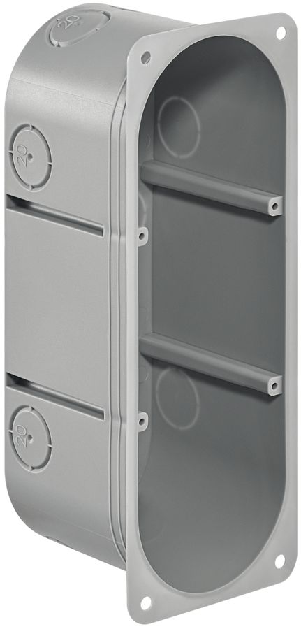 Hohlwanddose HSB Basic 3×1 grau, 185×65×65mm, m.Flansch GDP 850°C halogenfrei