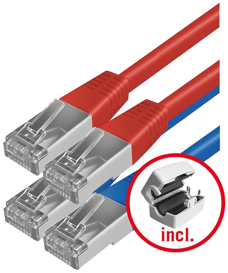 Câble de connexion ESYLUX SmartDriver RJ45 Set 2, 5m, 8×rouge, 8×bleu