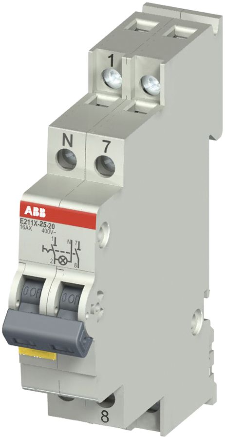 REG-Ausschalter LED ABB E211, 25A/250V 2L 2S, 1TE, "0-I"