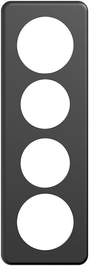 Abdeckplatte STANDARDdue 4×1 schwarz 2×Ø50, 2×Ø58