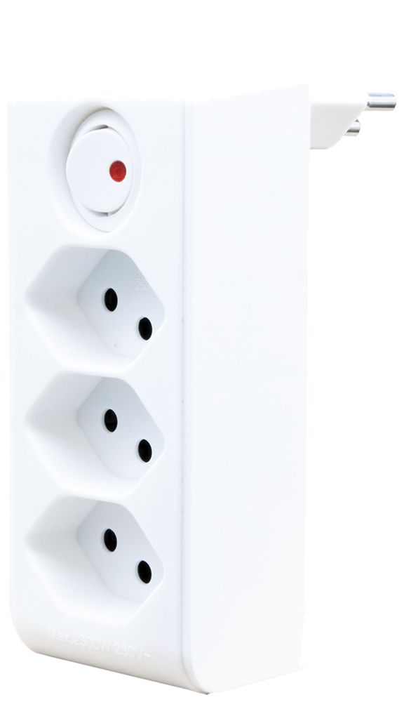 Fiche de dérivation cleverLINE 3×T13 interrupteur 300° sans suspension blanc