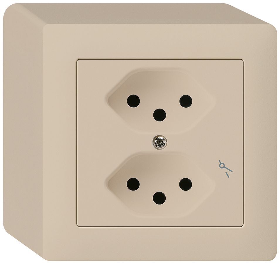 AP-Steckdose kallysto 2×T13/1 beige