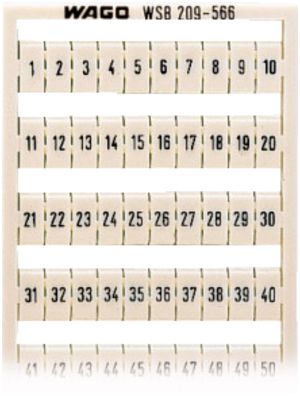 Carta di marcaggio WAGO 2×1…50 bianco