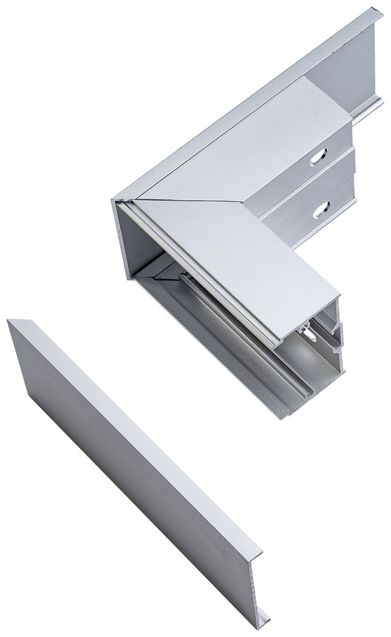 Angolo esterno ELBRO per canale 60×40mm alluminio argento anodizzato