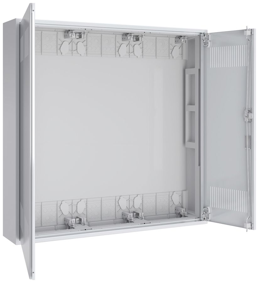 Coffret vide AP Pragma a.porte a.fentes blanc 3 champs 5 rangées 800×800×160mm