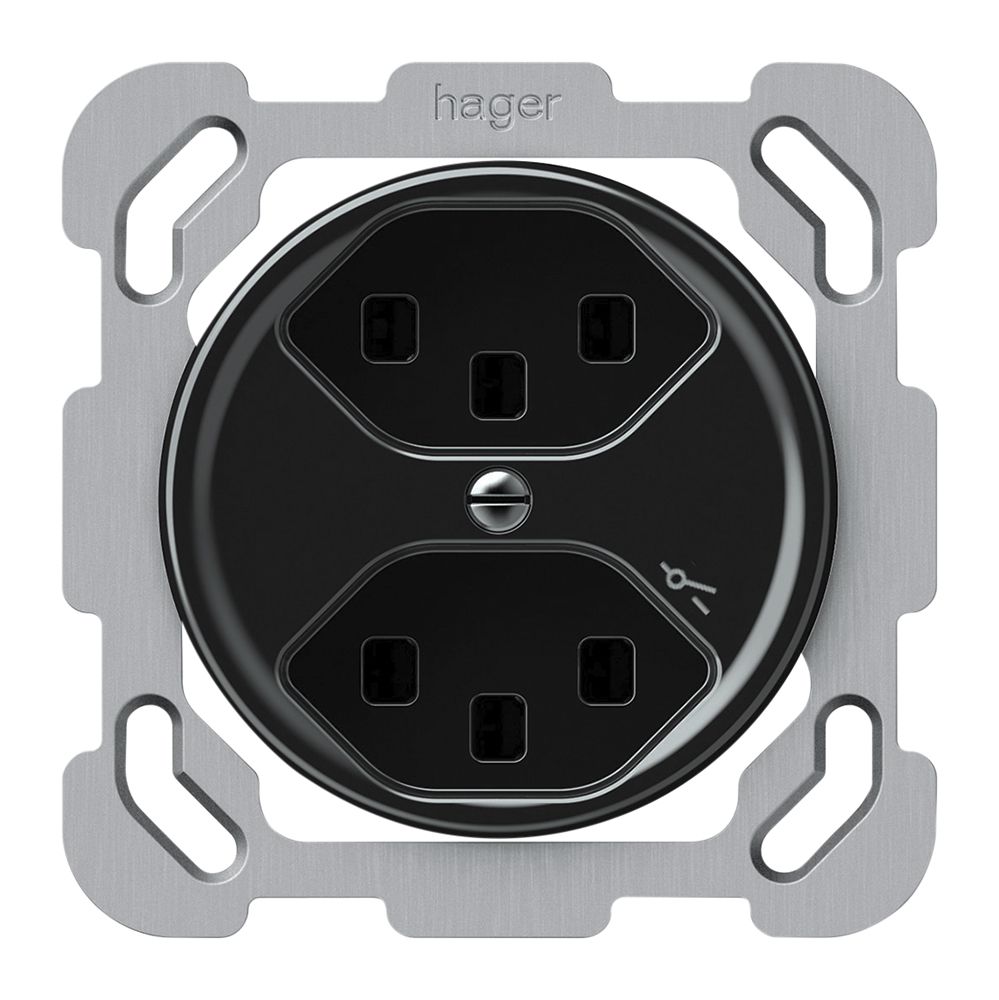 UP-Steckdose origin 2×Typ 23 1×S 16A 230V 77×77mm schwarz