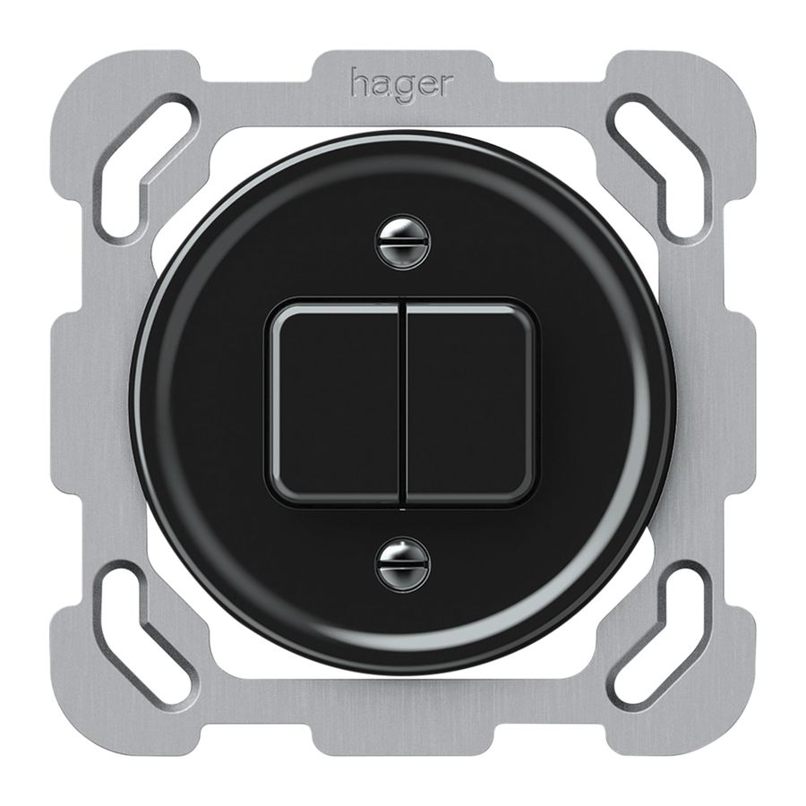 UP-Druckschalter origin Sch 1 (3+3) 77×77mm schwarz