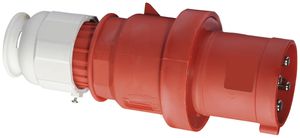 Stecker CEE Bals 4P 63A 400V 6h rot IP44 vernickelt SK, TE-Plus