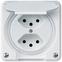 UP-Steckdose robusto 2×Typ 13 weiss