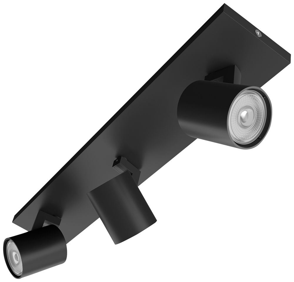 Spot Philips RUNNER GU10 3×20W 480×90mm nero