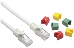 Patchkabel RJ45 Ceconet Round, Kat.6A U/UTP, rund, kodierbar, weiss, 5m