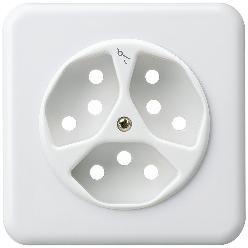 UP-Frontset basico 3×Typ 13/1 weiss 86×86mm mit Kinderschutz