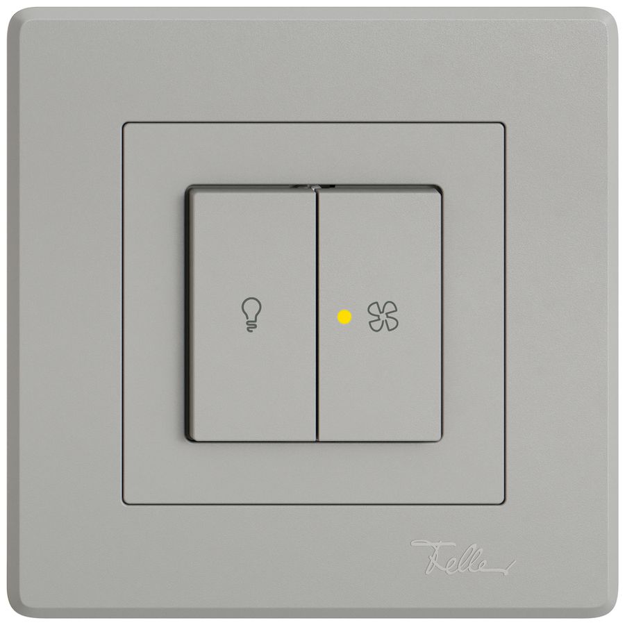 UP-Leuchtdruckschalter EDIZIO.liv SNAPFIX® für Licht&Venti 3/3/1L KS gelb hgu