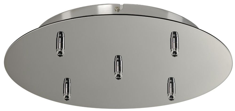 Rosace de plafond SLV 5 sorties, Ø330×60mm avec décharge de traction chromé