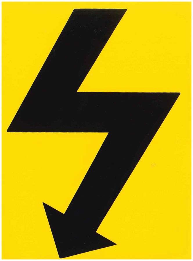 Plaque d'avertissement 85×115mm mat. synth. jaune/noir