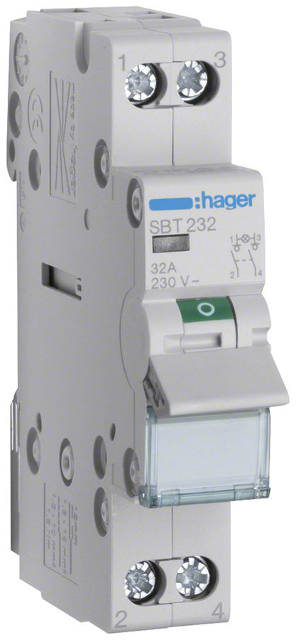 REG-Ausschalter Hager SBT 32A 230V 2 Schliesser 0 Öffner 1 Wechsler
