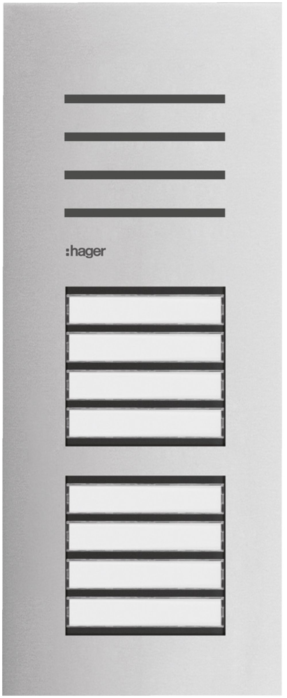 Poste audio externe Hager elcom.one 2-fils pour 8appartements acier fin