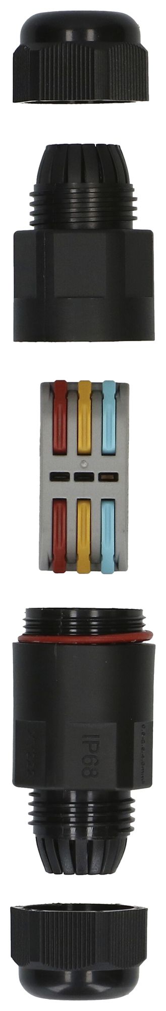 Kabelverbinder MH gerade 3×0.5…2.5mm² Ø6.5…11mm Ø30×91mm IP68 schwarz