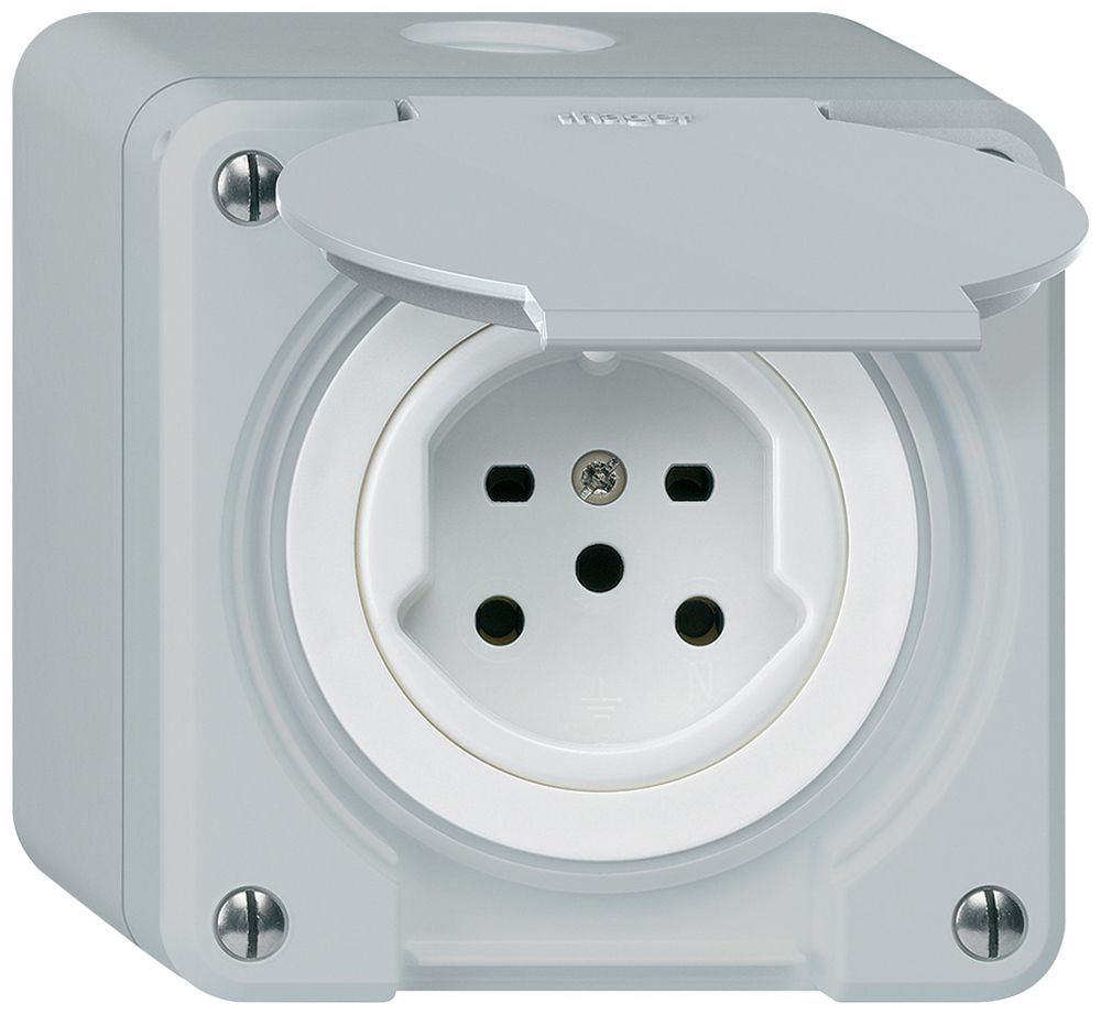 AP-Steckdose robusto Typ 15 grau