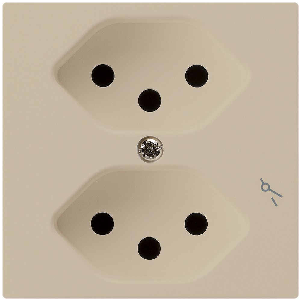 Prise kallysto 2×T13/1 beige avec sécurité enfants