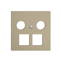 Abdeckset EDIZIOdue F, f.Multimediadose 5…2000MHz, f.2×RJ45 Keystone sand