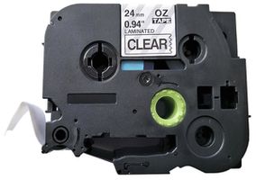 Schriftbandkassette kompatibel zu OZE-151, 24mm×8m, transparent-schwarz