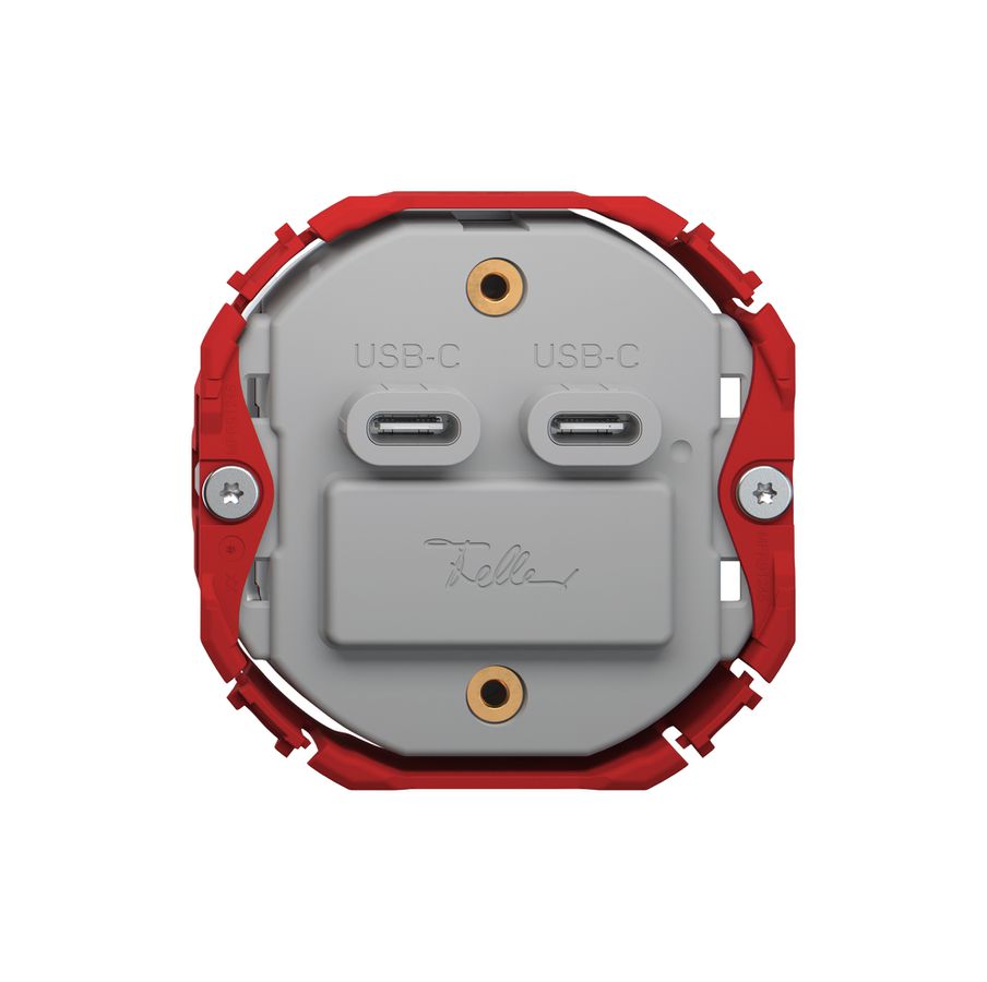 Prise de charge USB Feller SNAPFIX® 230VAC 18W 2×USB C