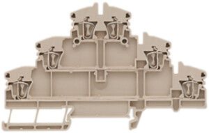 Borne multi-étage Weidmüller ZDLD 2N connexion à ressort 2.5mm² 3 étages beige