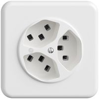 Presa INC Sdue QMI, 3×tipo 23, c.LED, c.piastra di copertura e di fissaggio, bi