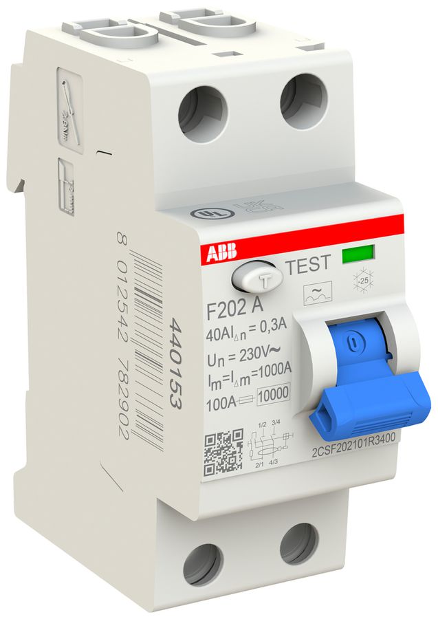 Fehlerstromschutzschalter ABB 300mA 40A 1P+N F202A-40/0.3