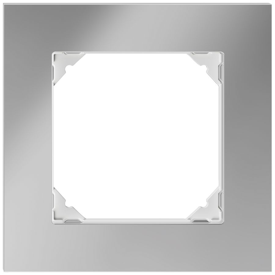 UP-Abdeckrahmen EDIZIO.liv prestige SNAPFIX® 1×1 94×94mm chromstahl poliert