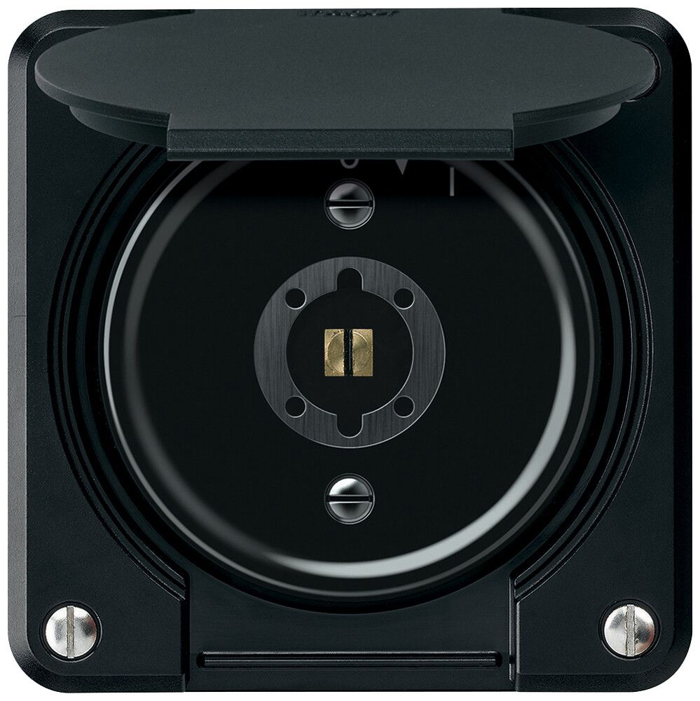 UP-Schlüsselschwenktaster robusto 2P 2NO 20A 250V 86×86mm schwarz